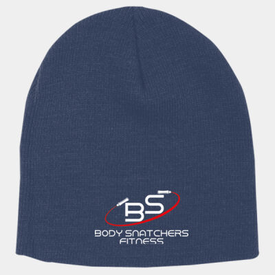 8" Beanie cap_BLACK with embroidered logo Thumbnail